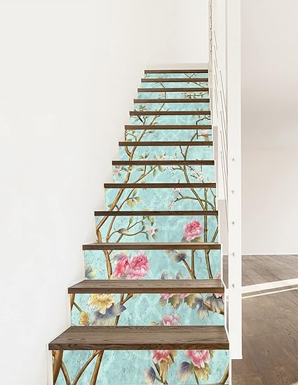stair stickers- chinese flower